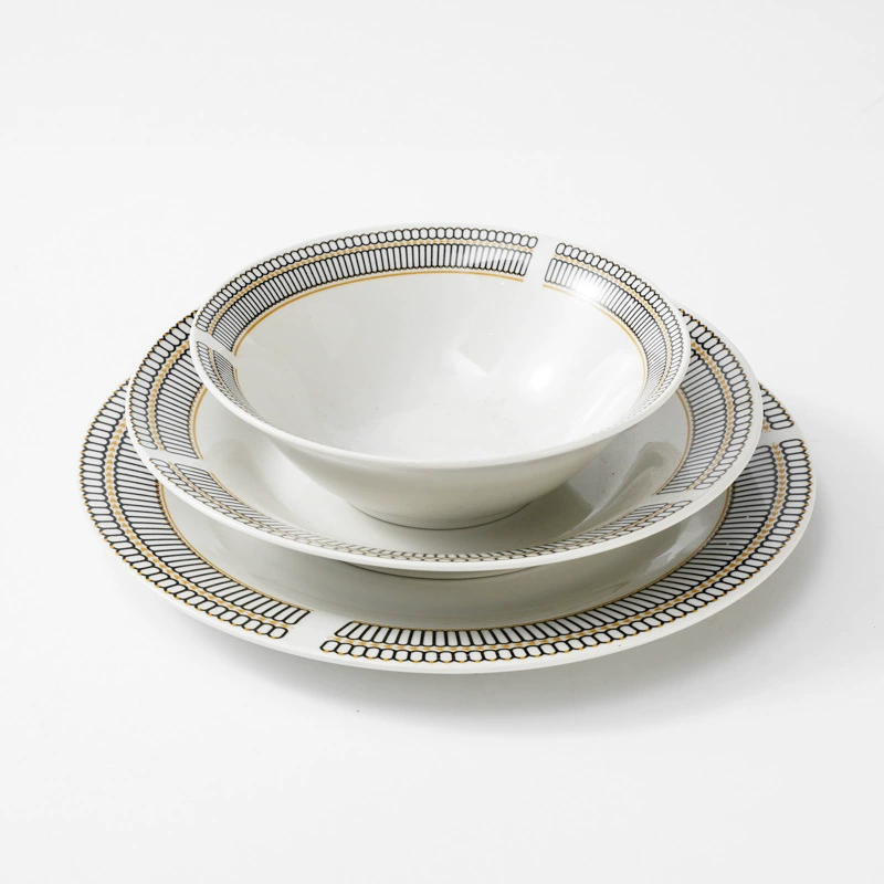 Ceramic sticker, tableware, set, dinner plate, soup bowl, 18 pieces