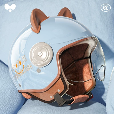 Cute Winter Warm Motorcycle Helmet — Motosiklet kaskı (dəbilqə) - category-a-new-3c-adult-haolan-transparent-short-mirror-one-size-fits-all