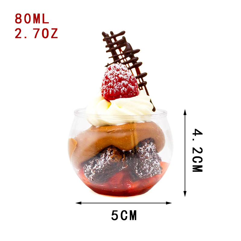 Taza de mousse trapezoidal de plástico transfronterizo con tapa taza de postre transfronterizo taza de helado prueba de bebida taza de postre de oro rosa al por mayor