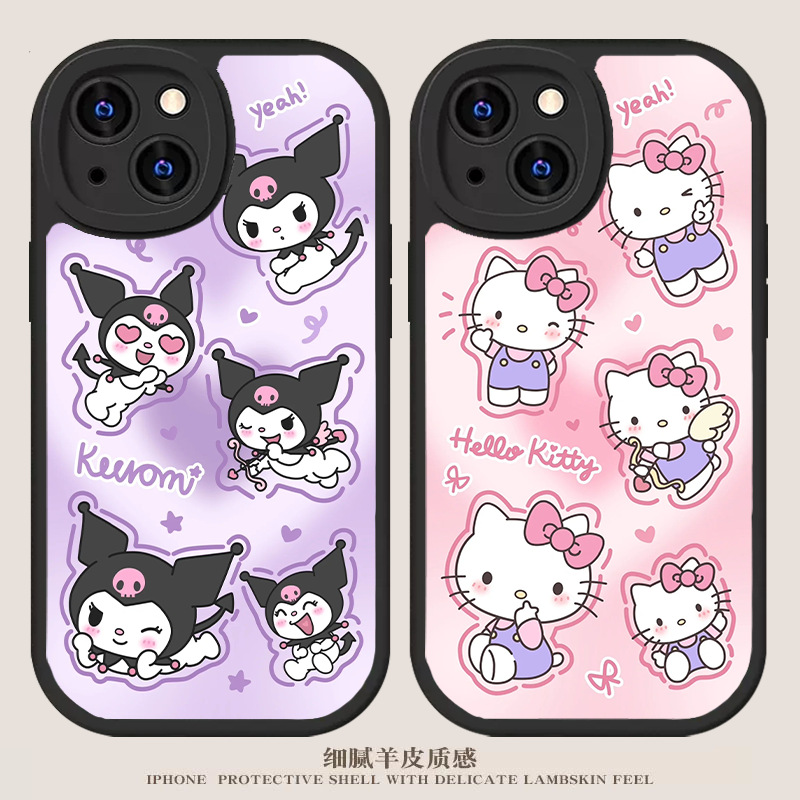 适用苹果16/15promax手机壳软全包可爱16plus卡通库洛米KT猫闺蜜