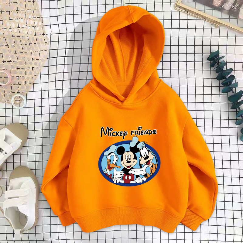 Orange round mouse sweatshirt thin section