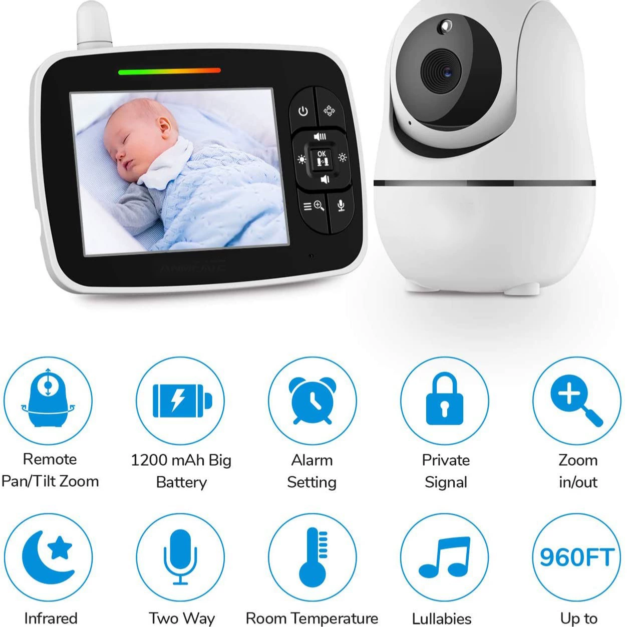 Радионян monitor для ребенка, умная CCTV камера, 5 дюймов