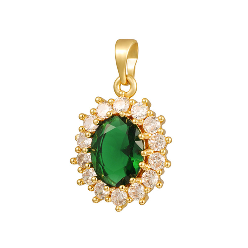 Joyas transfronterizas colgante de rubí esmeralda ligero de lujo accesorios de acero de titanio collar no decolor cadena clavícula