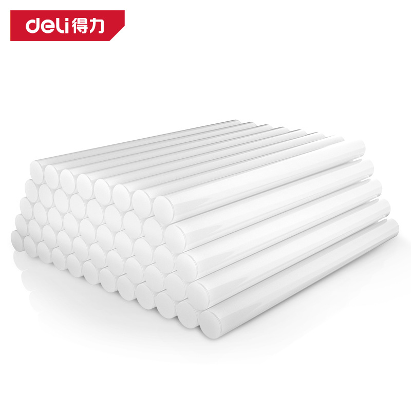 得力热熔胶棒DL390050A热熔胶棒7x160mmx50支白EVA材质热融棒胶条