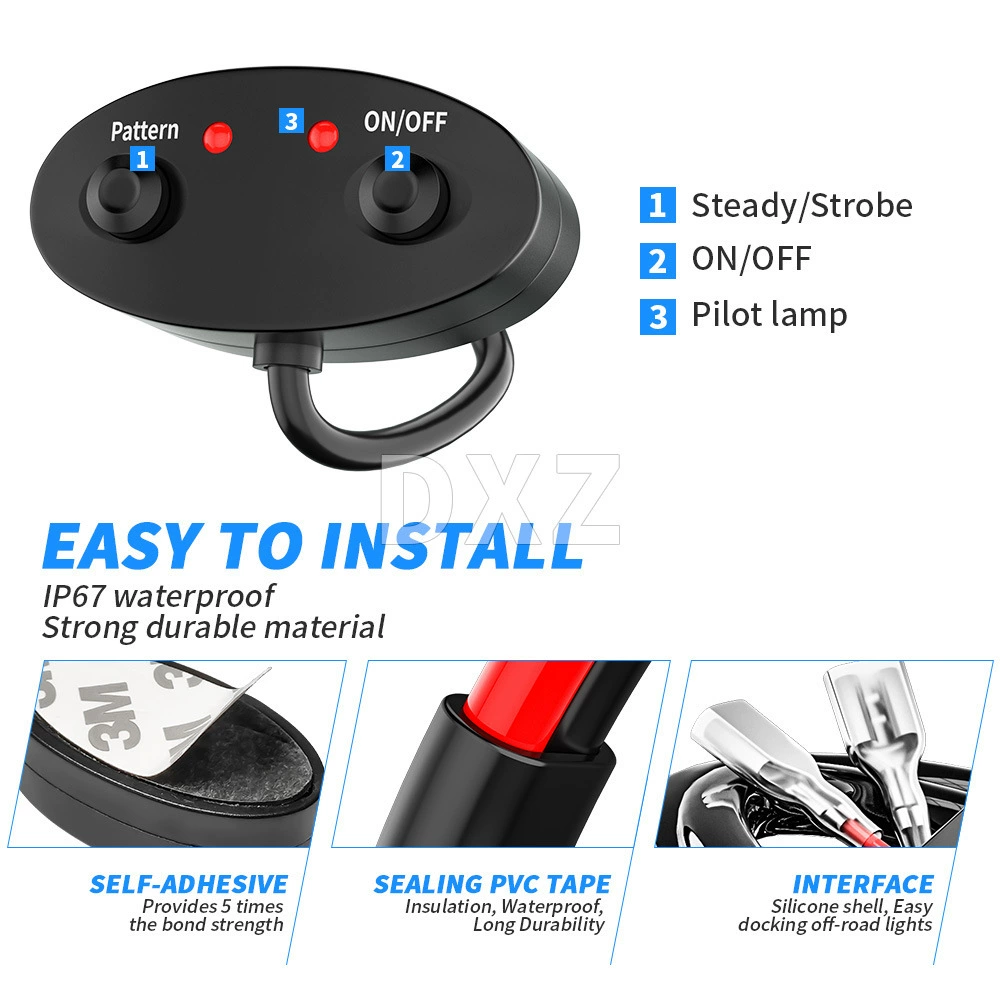 Прямоугольная рабочая LED-лампа DXZ, двухцветное освещение, 3м
