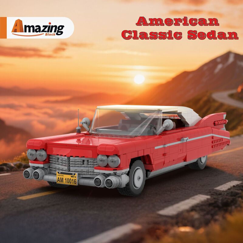 AmazingBlock10016 Classic American Sedan Boys and Girls Building Block Toy Model Decoration Cross-Border