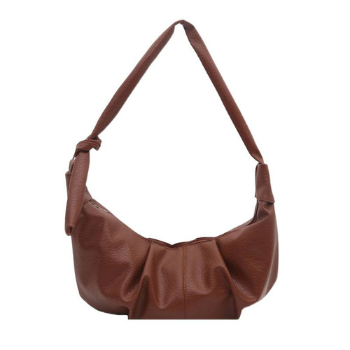 Korean-style single-shoulder bag with soft leather texture, folded cloud-like PU casual single-shoulder bag, large capacity, simple and versatile commuting bag