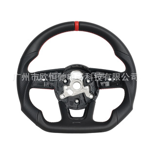 Cross-border hot sale is suitable for Audi RS 17 full leather red positioning line full leather car steering wheel assembly