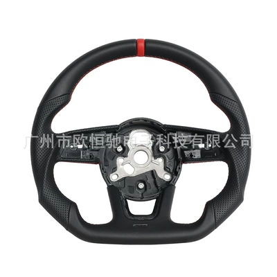 Cross-border hot sale is suitable for Audi RS 17 full leather red positioning line full leather car steering wheel assembly