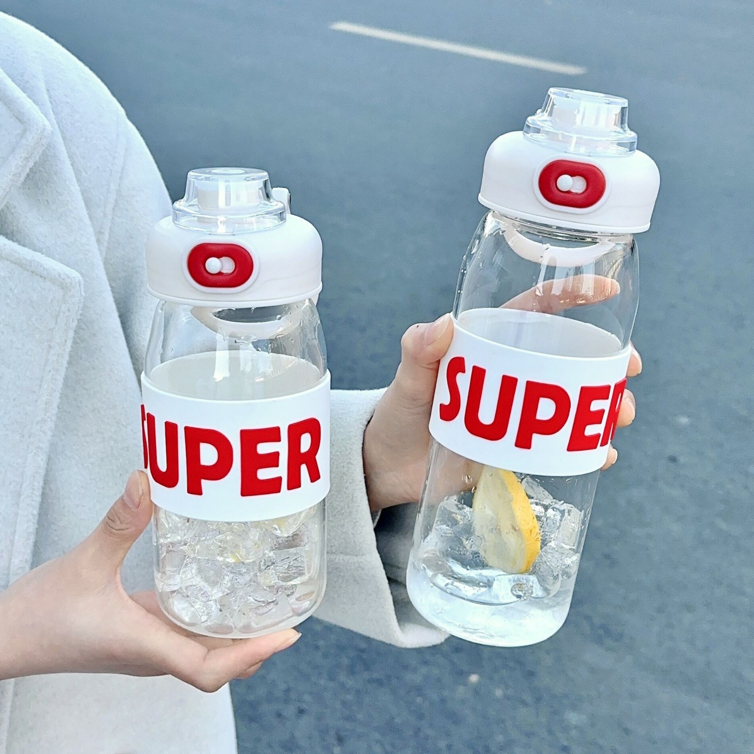 Vaso de separación de té transparente al aire libre portable taza de mano resistente a altas temperaturas pequeña taza de agua fresca de alto valor facial sin
