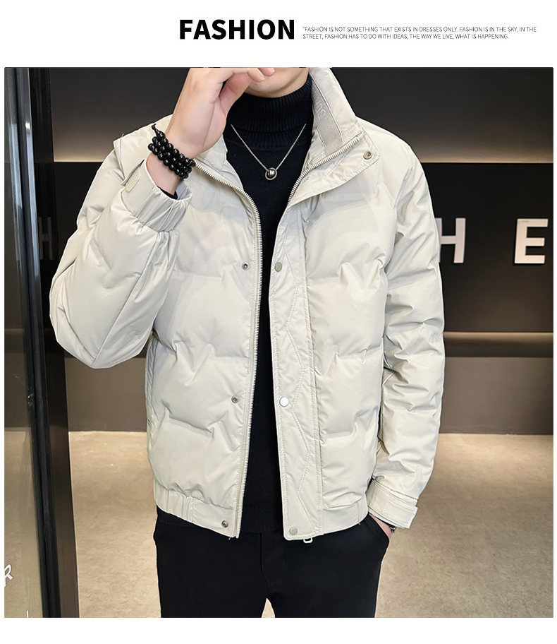 Men's Clothing Short lightweight Silk cotton jacket for men 2024 new style stand up collar handsome fashion warm winter men's jacket_voghion.com