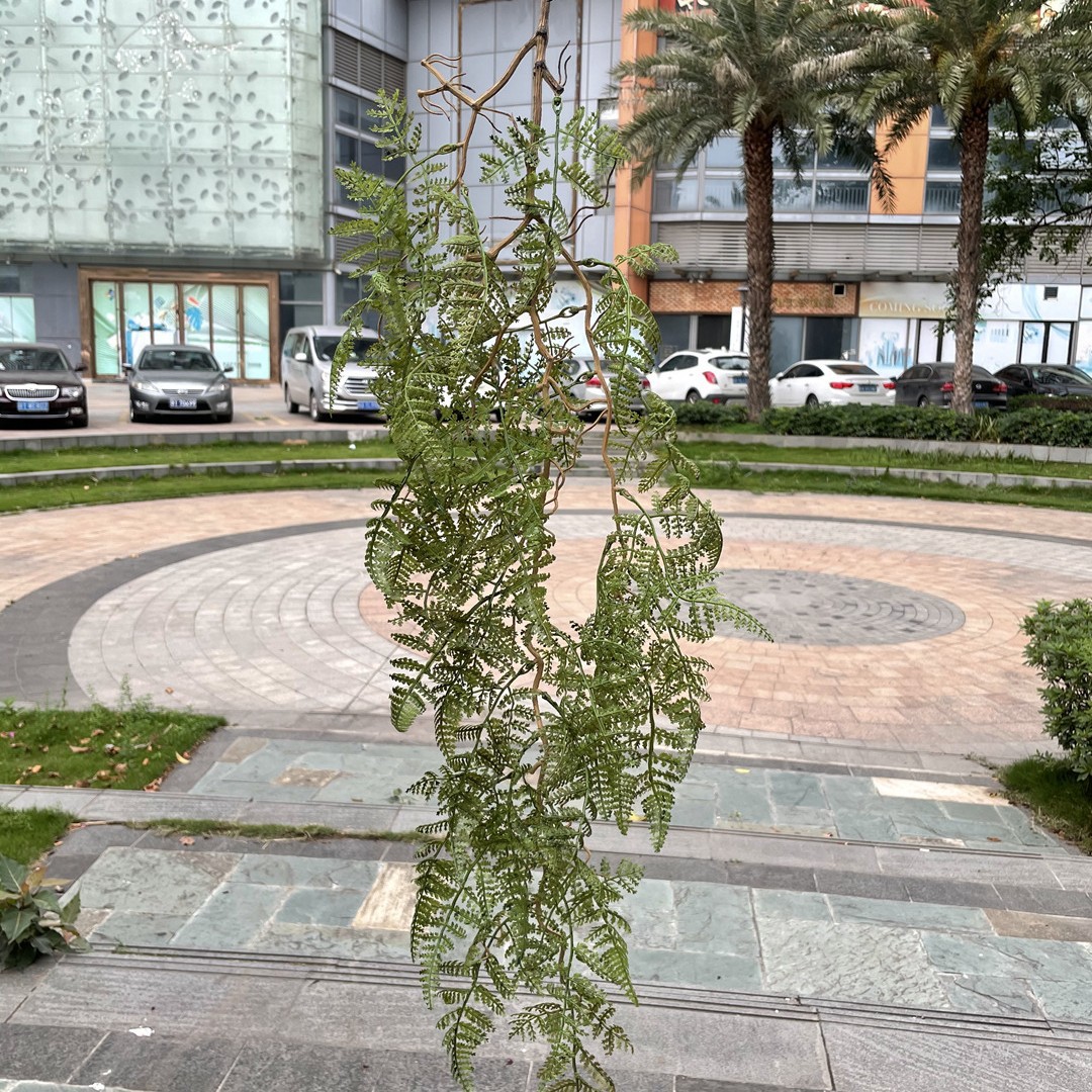 Boda suave techo planta verde techo hoja verde Mori salón de bodas decoración del Hotel Flor falsa venta al por mayor planta verde