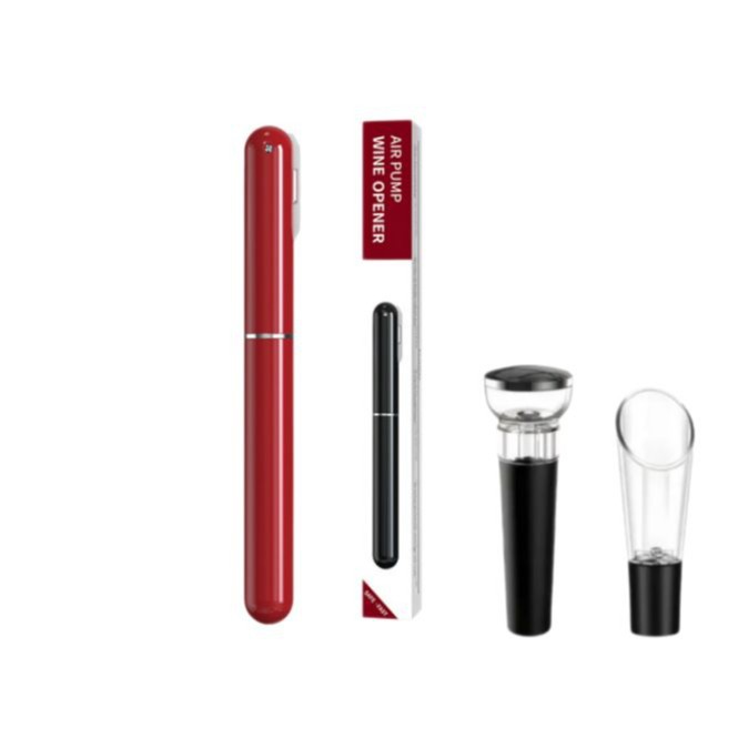 Cross-border europeo y americano creativo dos en uno en forma de pluma de presión de aire aguja de vino tinto abrebotellas de vino conjunto de fábrica al por mayor en stock