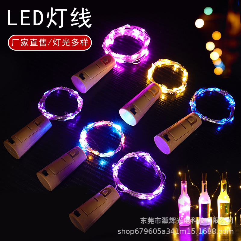 Directo de fábrica LED cadena luz botella de vino tapón Cadena de luz regalo de la flor caja de regalo decoración de Navidad Cadena de alambre de cobre Luz de La Noche