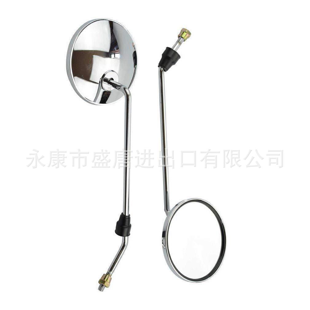 8mm line round silver plate rearview mirror replacement 50cc 70cc 90cc 110cc 125cc150cc motorcycle