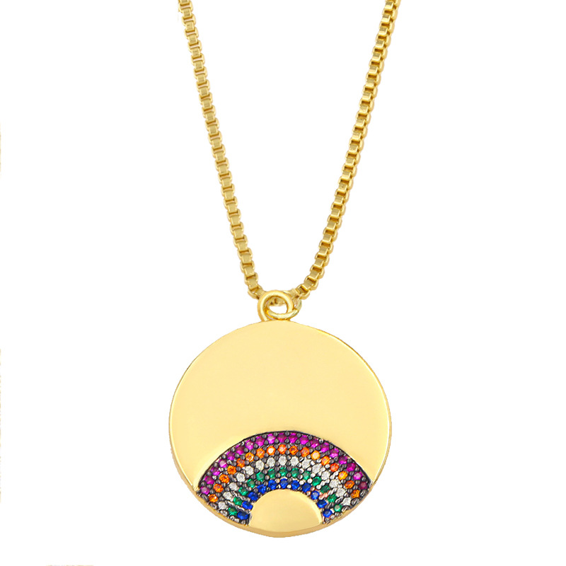 Fashion Diamond Round Rainbow Necklace display picture 5