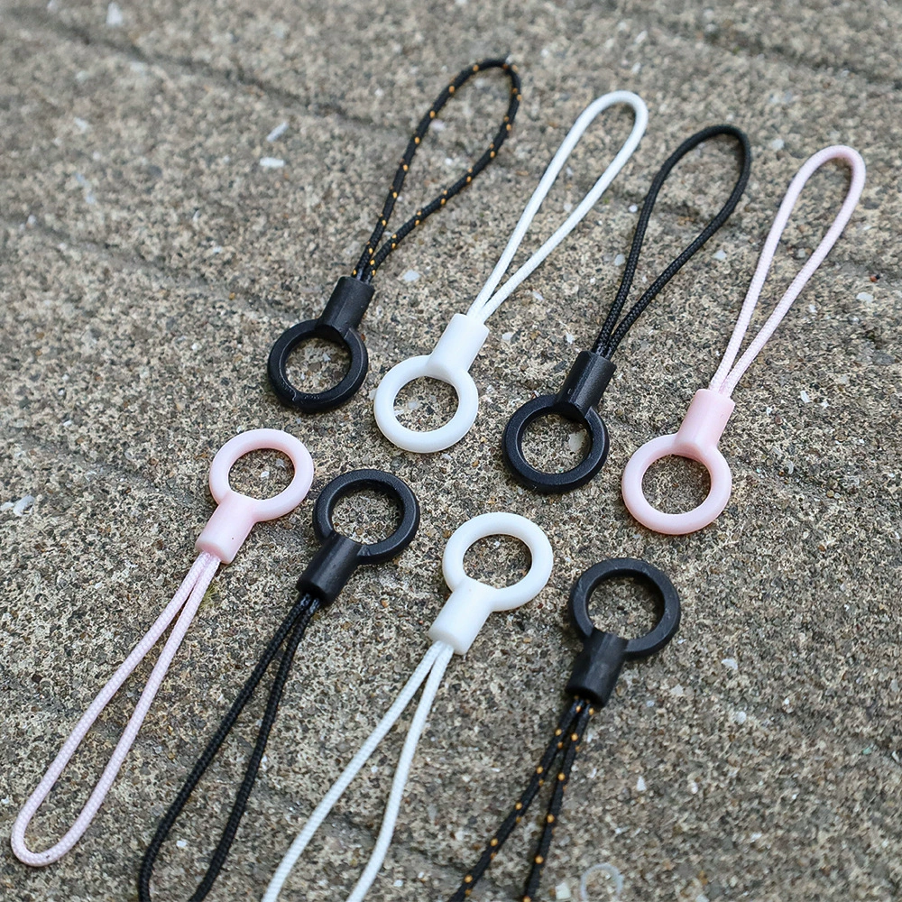 Черный круглый ремешок для наушников, аксессуар для ремешка для телефона «сделай сам», украшение для USB-накопителя, чехол для телефона, подвесной ремешок.