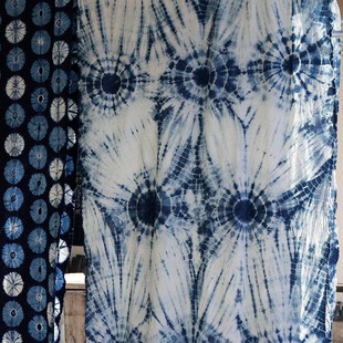 Dali Handmade Tie-Dye Fabric Homestay Inn Tablecloth Plant Blue Dye Fabric Garment Background Decorative Fabric