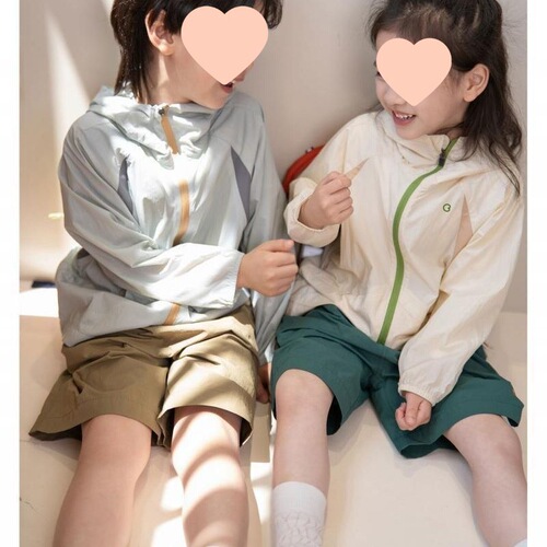Men and girls 2025 summer color contrast cool children's sunscreen clothes Original yarn sunscreen clothes Air-conditioned clothes Breathable thin coat