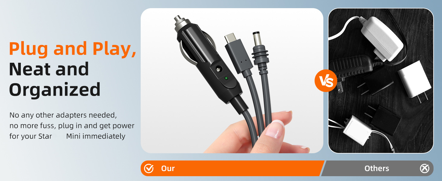 Cross-border MINI Cigarette Lighter DC Three-in-One Car Cigarette Lighter Charging Cable Car Equipment Mini Waterproof Connection Cable
