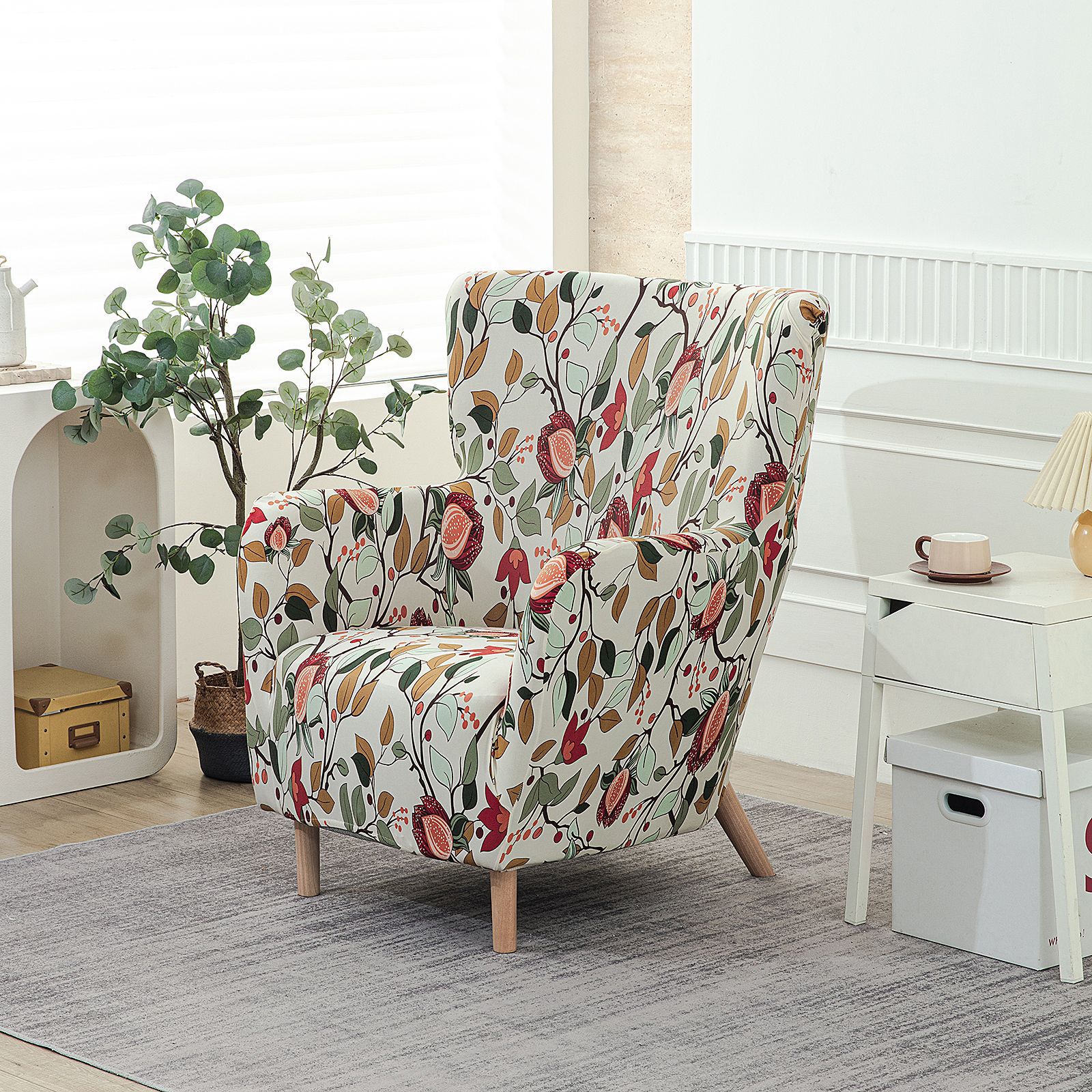 Cross-Border New Elastic Round Sofa Cover Small Single Chair Cover Washable Home Leisure Okasan Chair Cover Universal