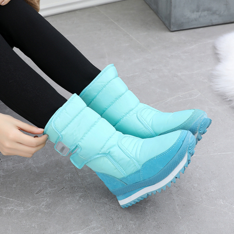 冬季新款加厚加絨保暖中筒雪地靴女舒適輕便潮流雪地鞋時尚女棉鞋