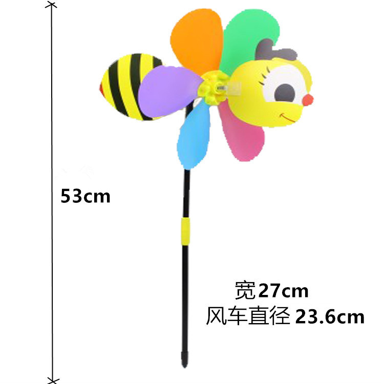 New three-dimensional cartoon windmill colorful plastic color traditional square stall selling children's toys Young Windmill