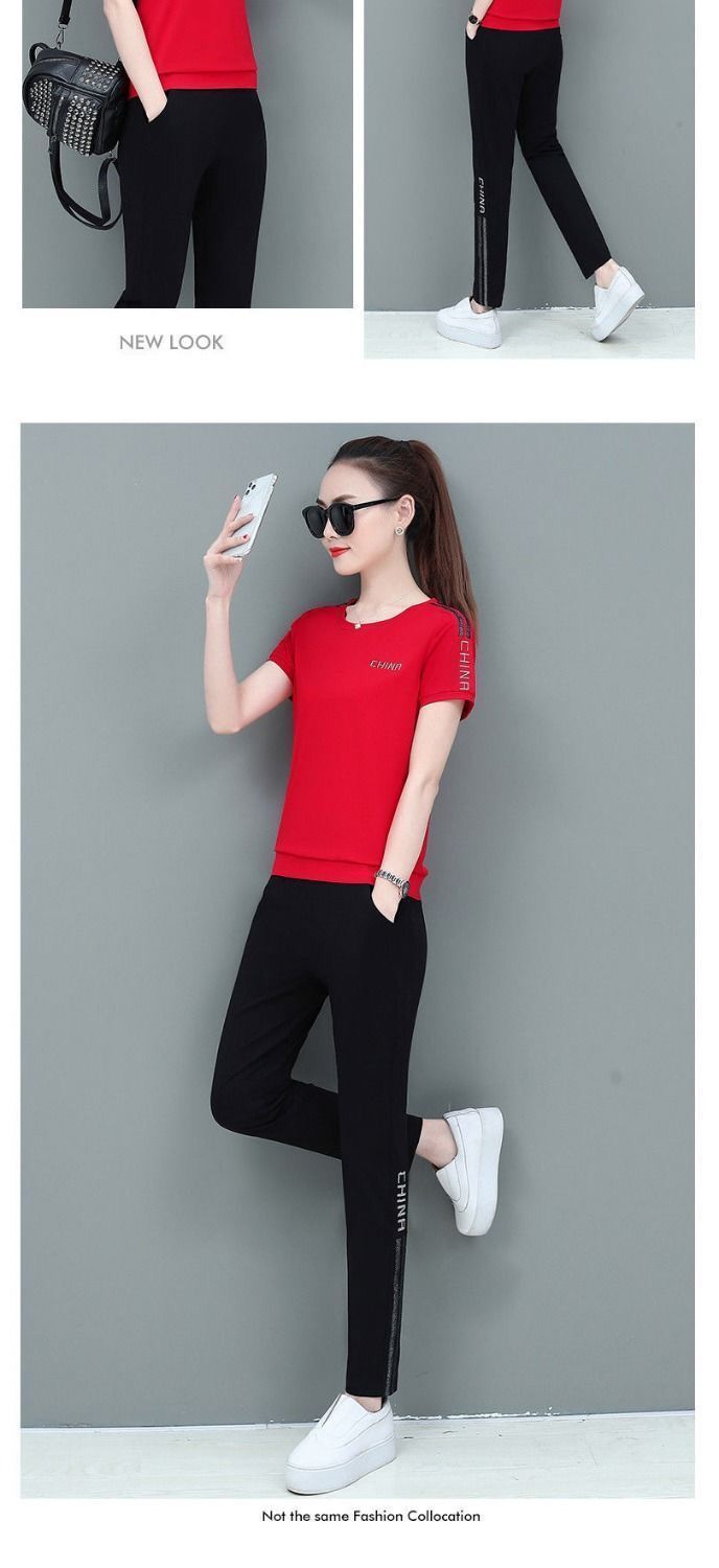 Dam sportswear set i två delar för sommarträning_voghion.com