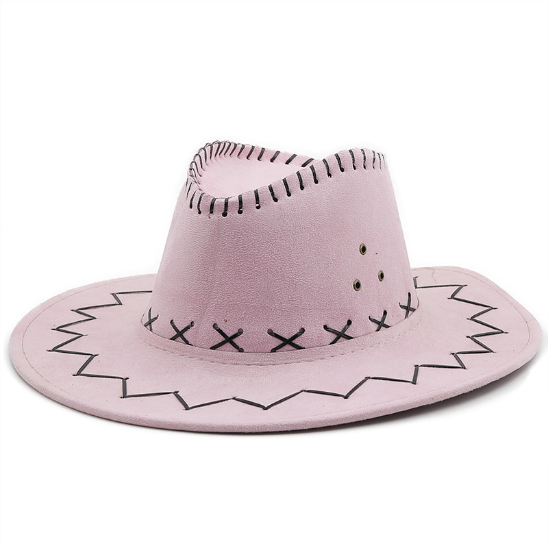 Western Cowboy Straw Hat Casual Chicken Skin Fleece Cowboy Hat Wholesale display picture 2