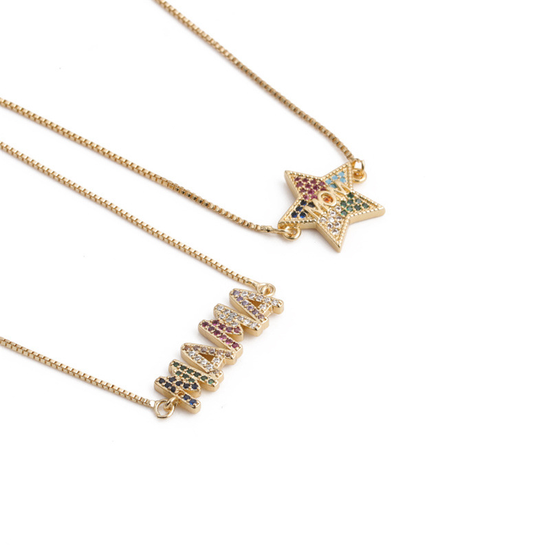 Fashion Zircon Star Copper Zircon Necklace display picture 20