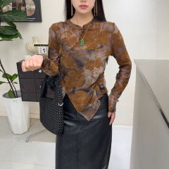2025女装新款提花绒秋冬打底衫修身显瘦上衣长袖内搭薄款设计师款