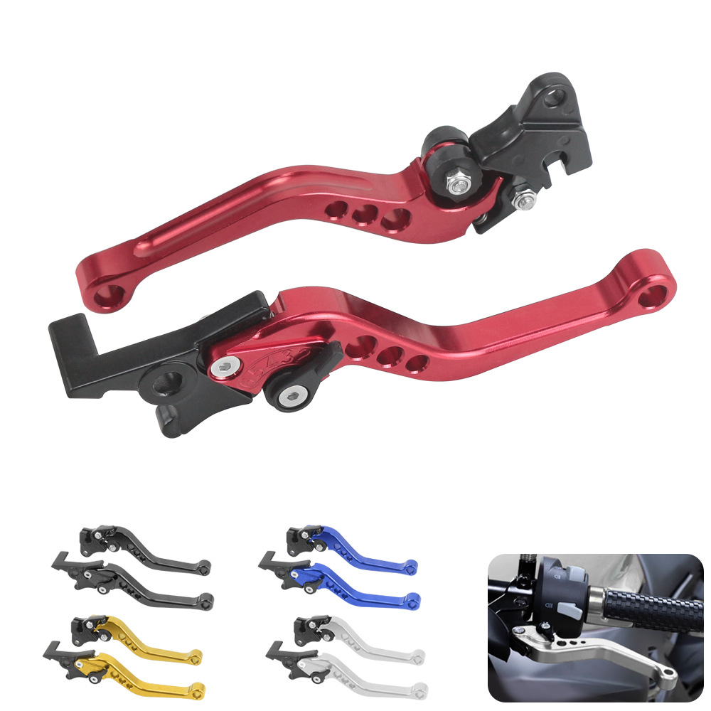 Freno de disco delantero y trasero de coche eléctrico, manija de mano, motocicleta modificada, motocicleta eléctrica, imitación de Fuxi, fuego fantasma, freno, cuernos, cuernos ajustables