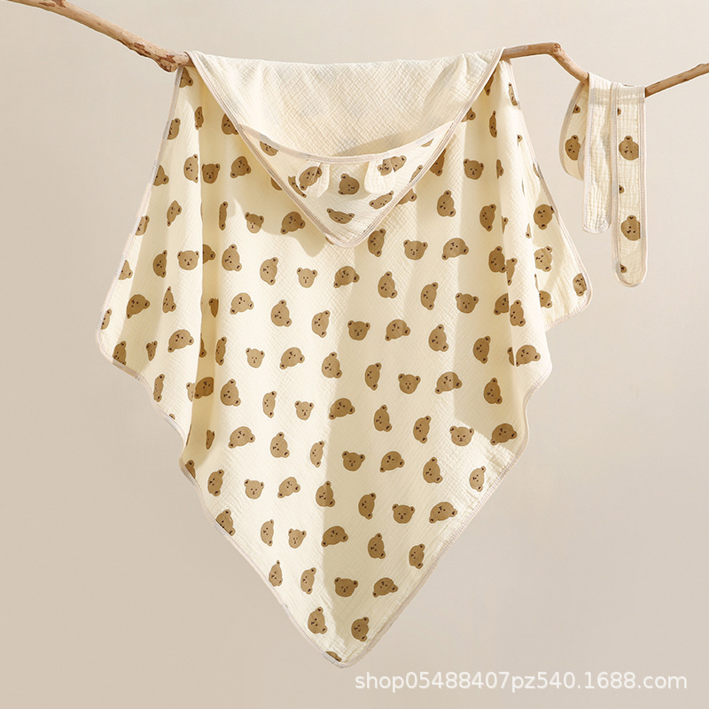 4 층 크레이프 포옹-곰 머리