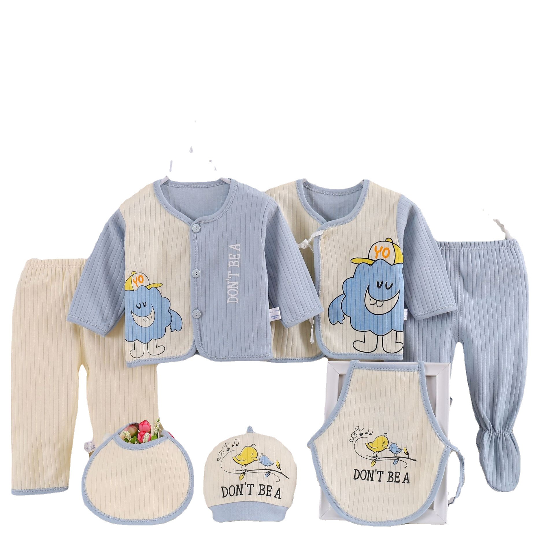 Conjunto de Ropa Interior de Algodón para Bebés, 7 Piezas, Cómodo y Bonito, para Recién Nacidos, Cuatro Estaciones 2025