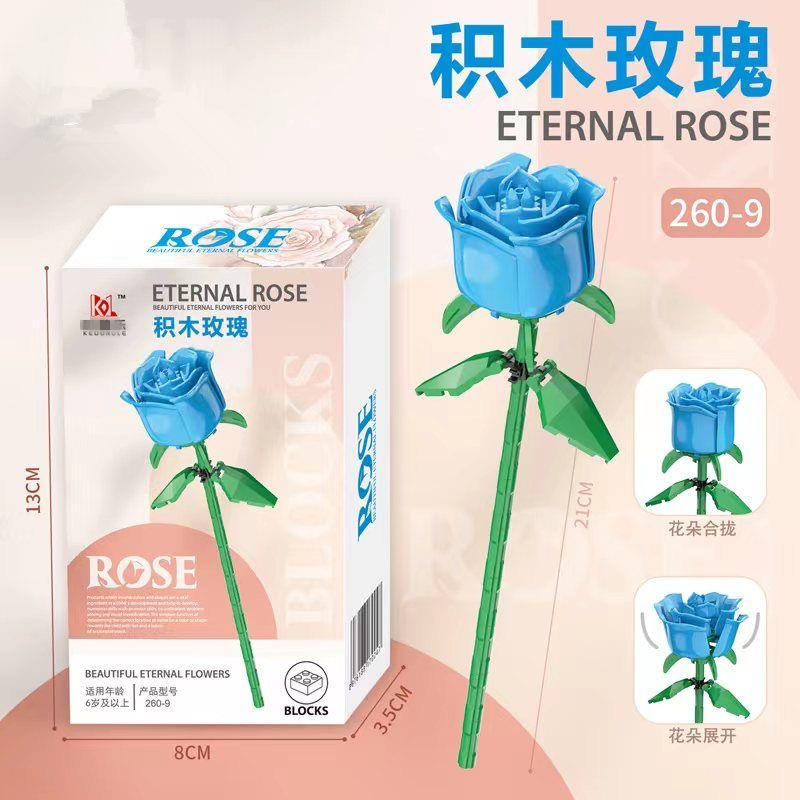 Bloques de construcción de rosas transfronterizos compatibles con ramo de Lego flor eterna rosa girasol Tulipán juguete ensamblado