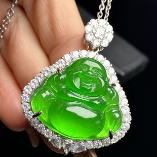 High Ice Buddha Pendant Imitation Burmese Emerald Emperor Green Pendant Quartzite Pendant Wholesale
