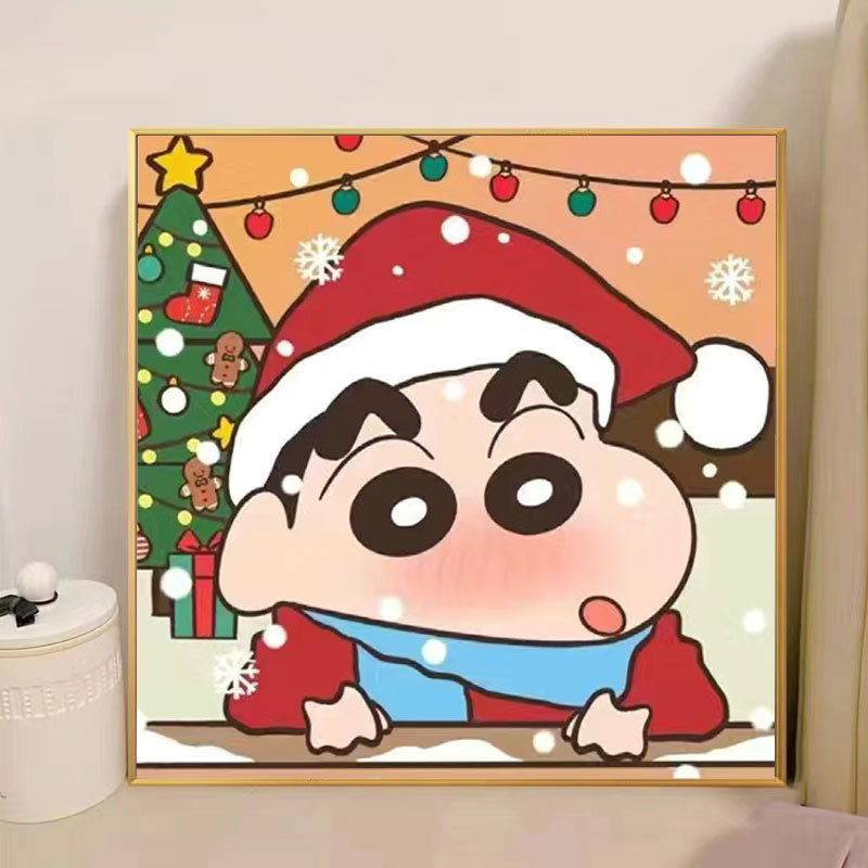 Navidad nueva pintura digital DIY pintada a mano pintura de color ambiente de decoración de vacaciones Santa Claus pintura decorativa