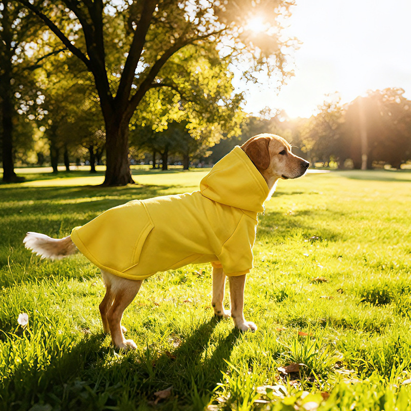 Sudadera polar de invierno para perros grandes con capucha y bolsillo para perros pequeños y grandes con forro polar para otoño e invierno._voghion.com