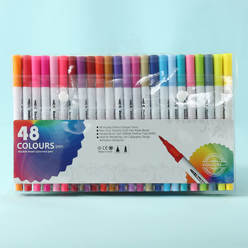 Bolígrafo de acuarela de doble punta, 120 colores, lavable, respetuoso con el medio ambiente, juego de pinceles para niños, pintura artística para estudiantes, bolígrafo de línea de gancho a base de agua