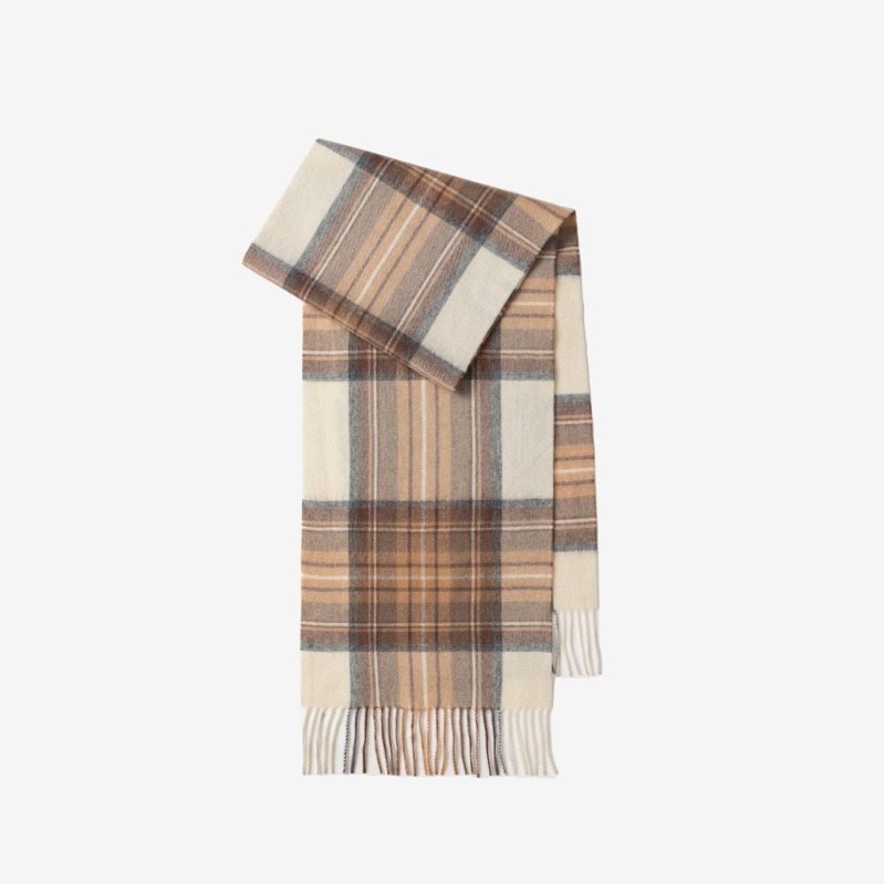 Otoño y invierno bufandas de lana de estilo británico invierno explosivo de estilo femenino de alta calidad cuello de estilo masculino a cuadros bordas gruesas chal