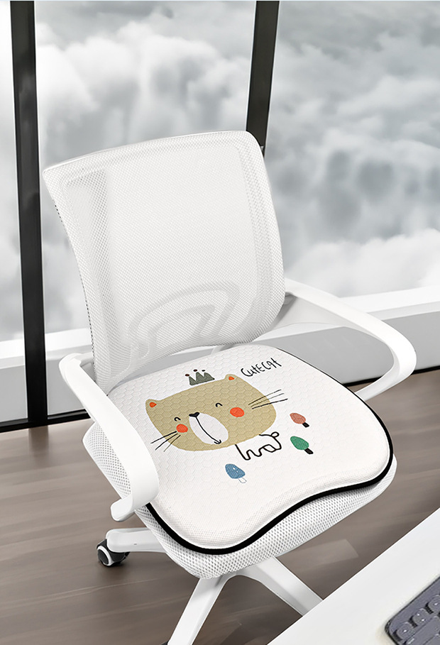 Summer Honeycomb Gel Car Seat Cushion Office Ice Silk Seat Cushion Cartoon Fat Cushion Gel Breathable Seat Cool Cushion