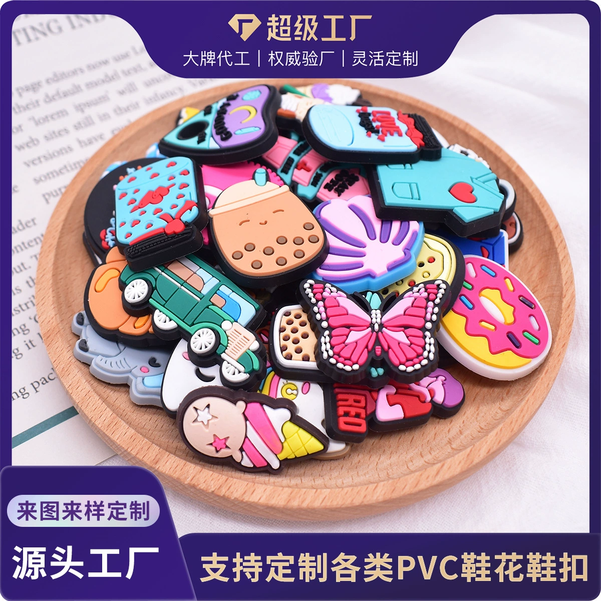 Трансграничные индивидуальные крокодилы для обуви с цветами, декоративные аксессуары, мягкий клей из ПВХ, пластик, сделай сам, пряжки для обуви на заказ, оптовая продажа, прямые поставки с фабрики