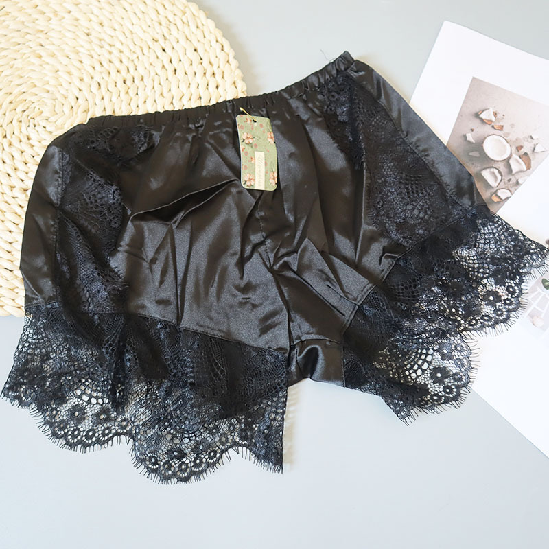 夏季防走光裤可外穿女士睫毛蕾丝三分裤打底裤保险裤宽