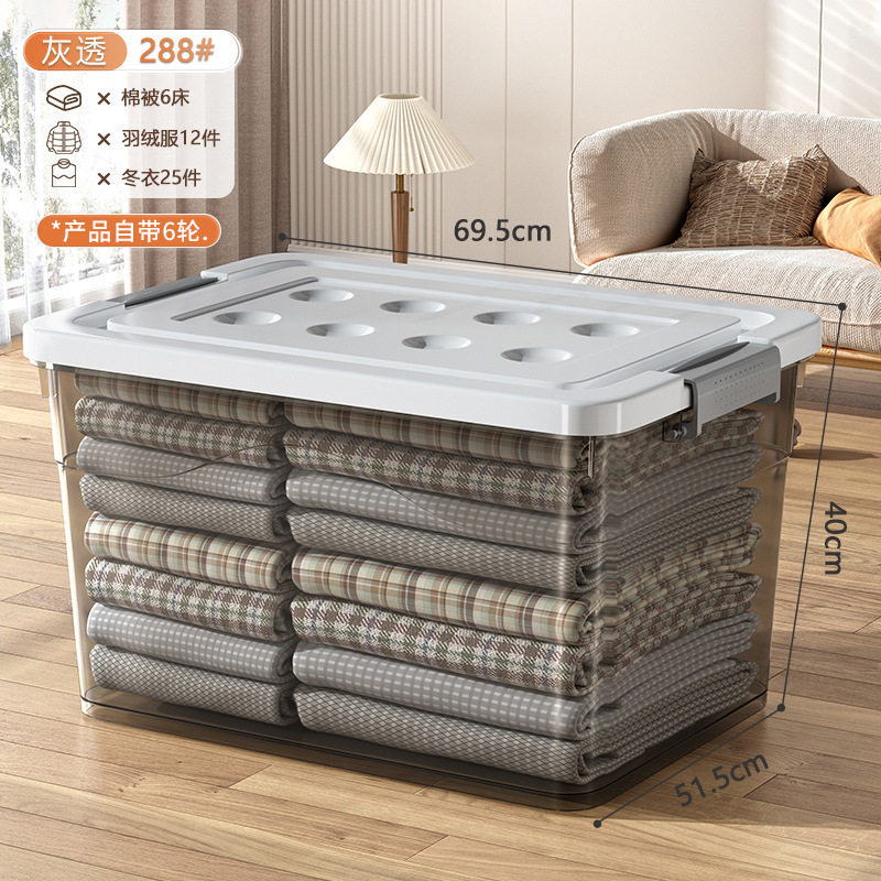 収納ボックス家庭用大容量厚手透明玩具雑品整理箱特大タンス衣類布団収納ボックス|undefined