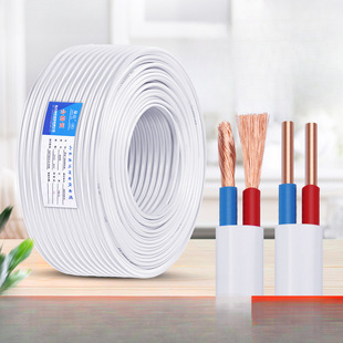 Electric wire GB pure copper core sheath wire 2 core BVVB multi-strand flexible wire 1.5 2.5 4 6 square double core copper electric star