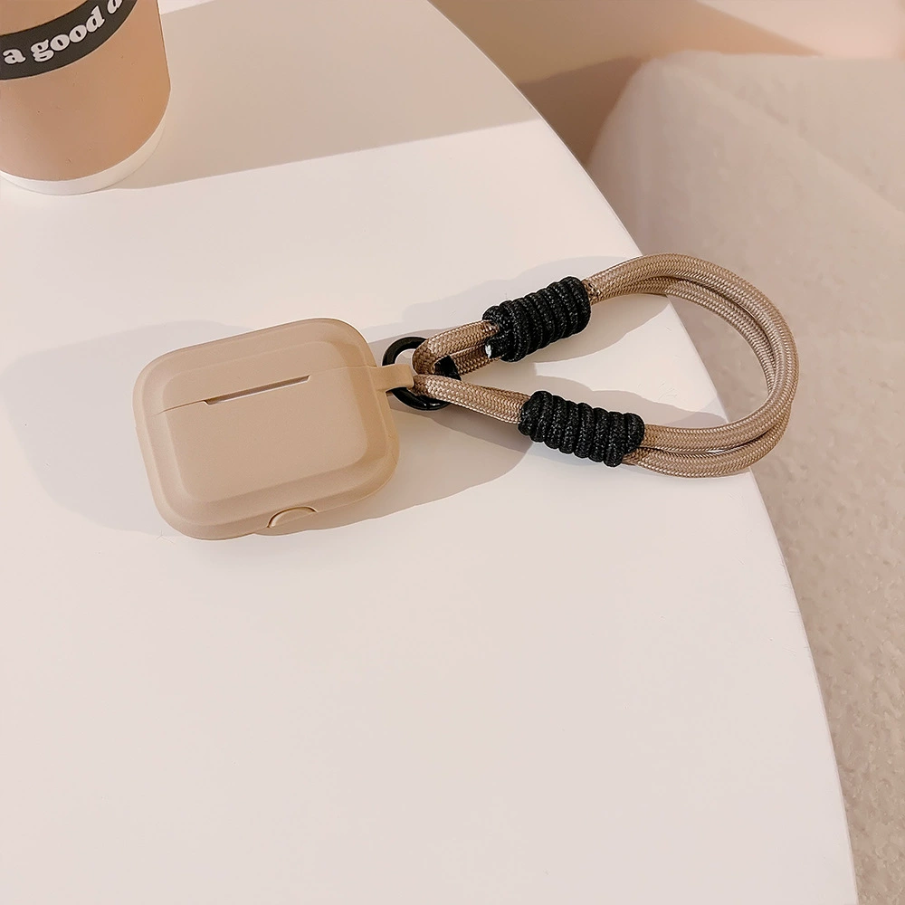Силиконовый чехол для AirPods совместимый с AirPods 1–4 и AirPods Pro 1–3, контрастная полосатая цепочка-держатель