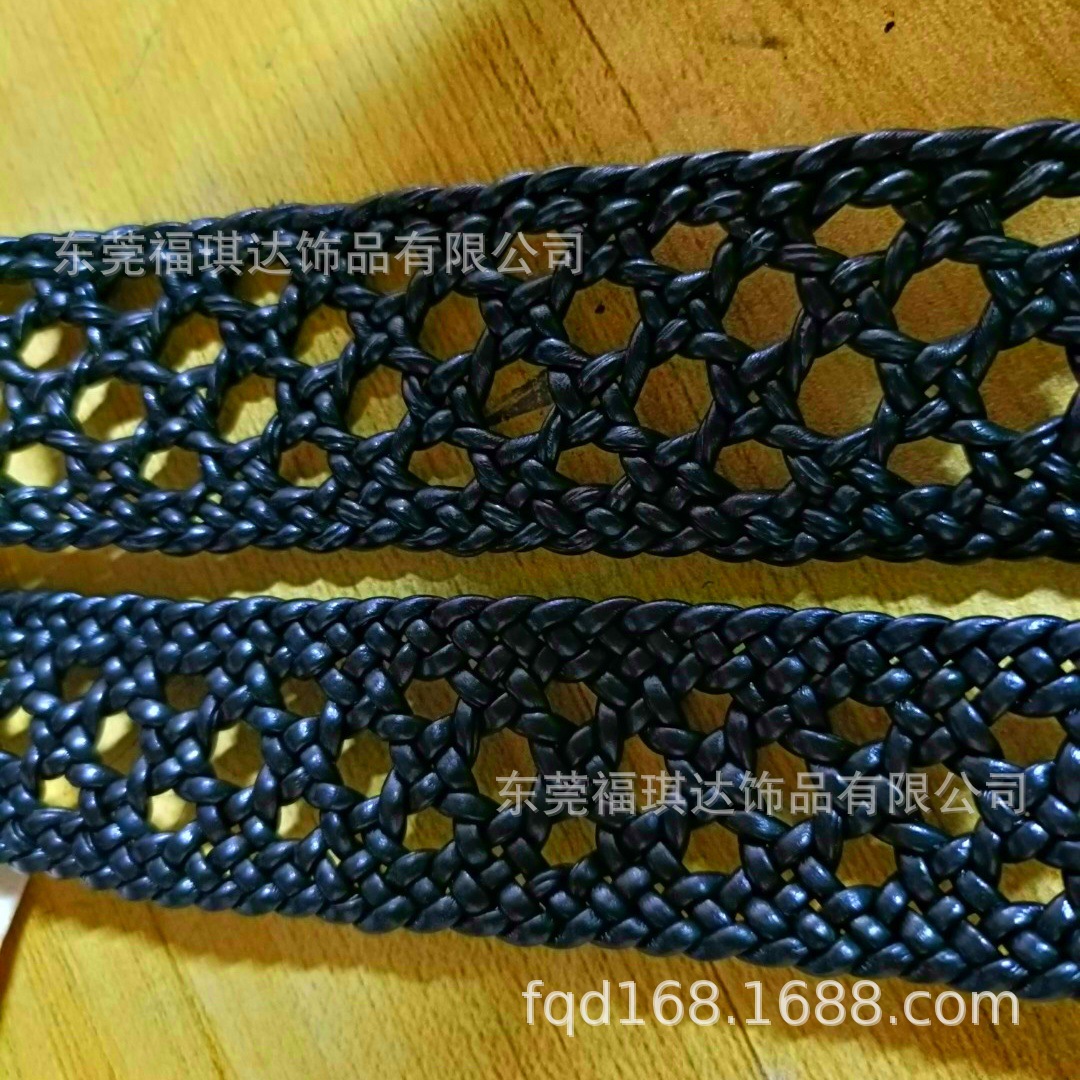Upper braided leather strip drawbar braided upper flower hole leather strip braided handmade upper braided manufacturers
