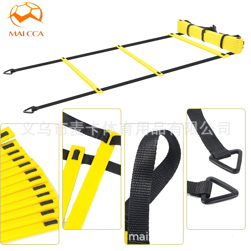 Equipo de entrenamiento de fútbol escalera de agilidad escalera de velocidad escalera sensible paso de escalera entrenamiento escalera cuerda escalera agilidad escalera traje barra transfronteriza