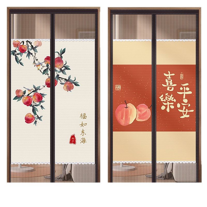 Cortina de puerta a prueba de mosquitos privacidad ventilación sin perforación doméstica 2025 nuevo tipo de puerta de pantalla magnética auto-succión anti-espionamiento partición de barrera