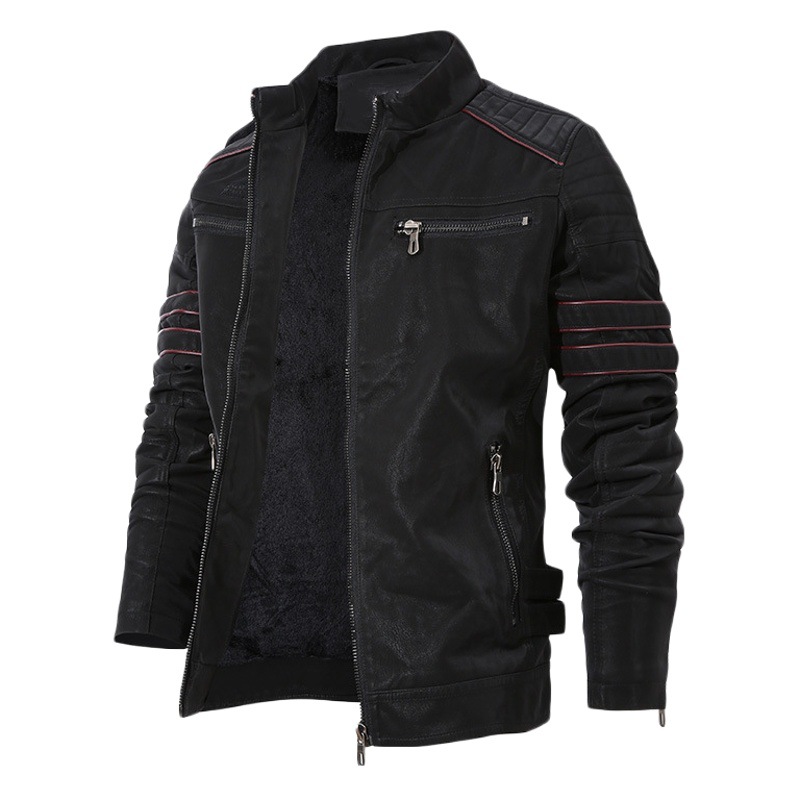 Transfronteriza Amazon deseo de los hombres tamaño europeo terciopelo abrigo de cuero Otoño e Invierno ropa más tamaño soporte FBA envío